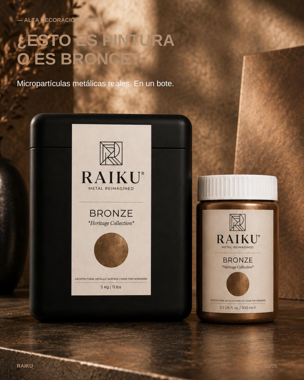 RAIKU Bronce | Pintura Metálica Premium