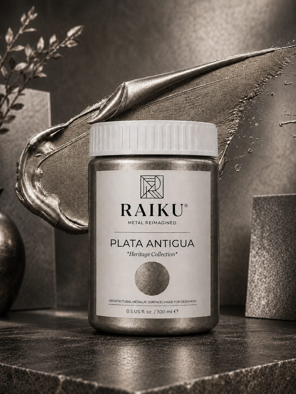 RAIKU Plata Antigua | Pintura Metálica Premium